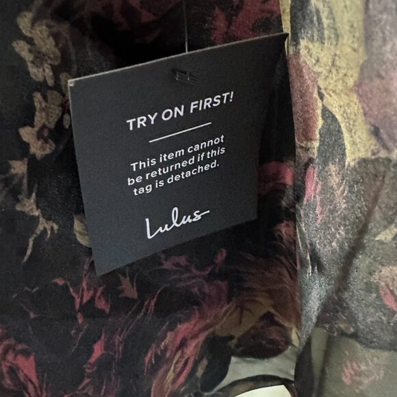 Lulu's Imagine Romance Dark‎ Floral  Organza Skater Dress Large whimsigoth fairy - Picture 4 of 10